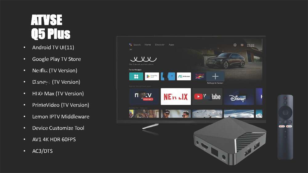 What are the advantages of OEM Q5PLus Amlogic S905W2 ott tv box